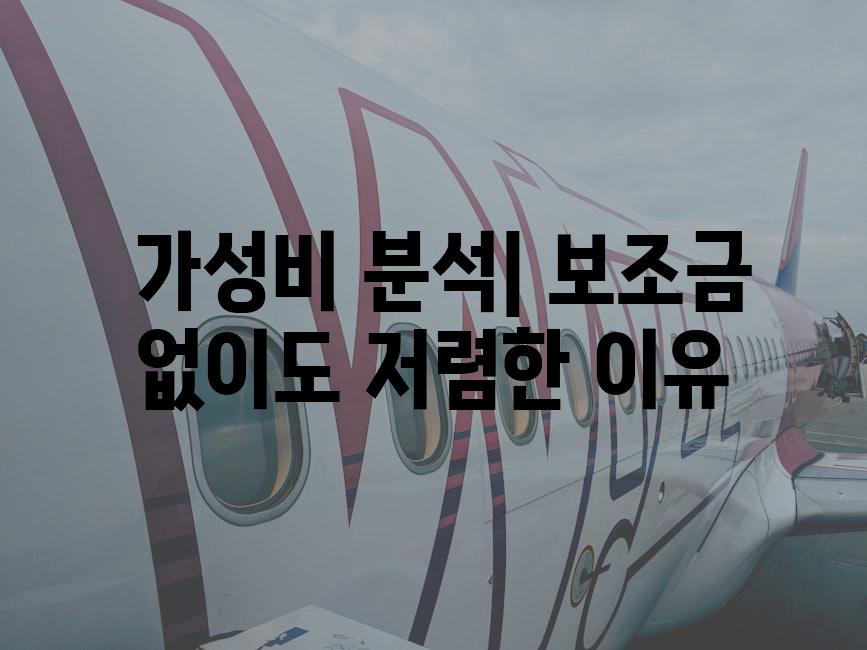  가성비 분석| 보조금 없이도 저렴한 이유