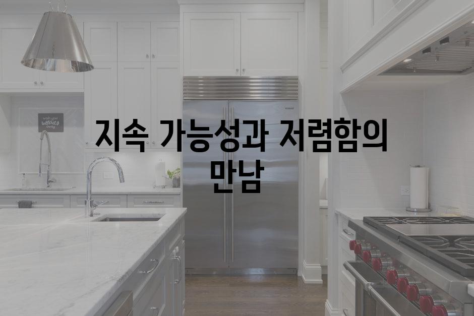  지속 가능성과 저렴함의 만남