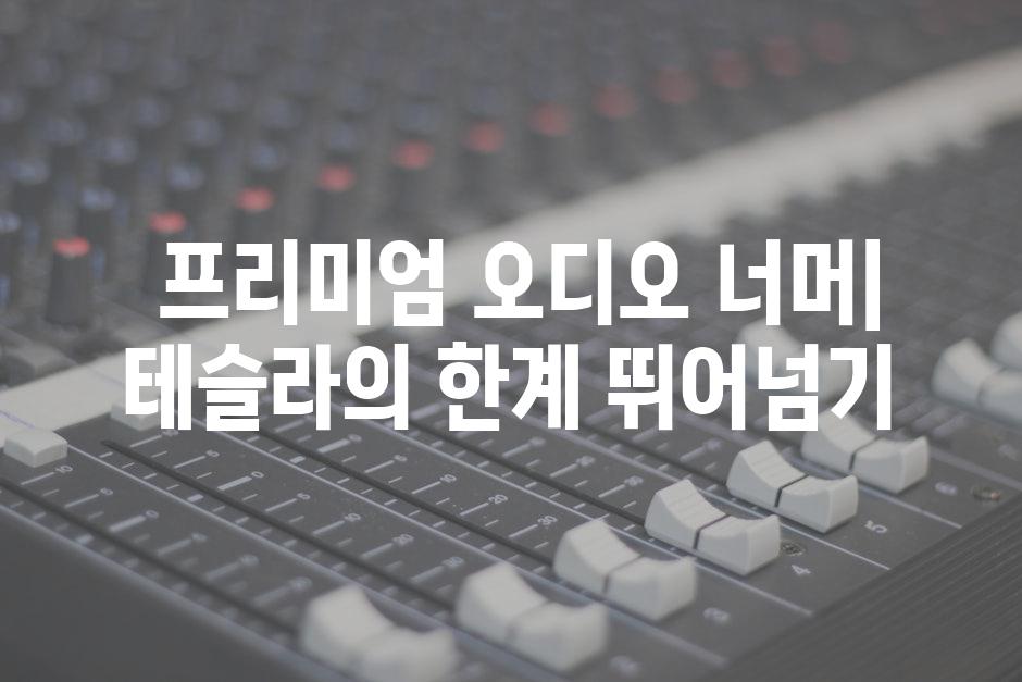  프리미엄 오디오 너머| 테슬라의 한계 뛰어넘기