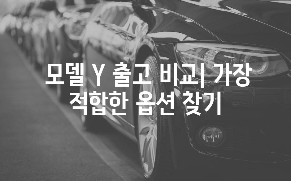  모델 Y 출고 비교| 가장 적합한 옵션 찾기