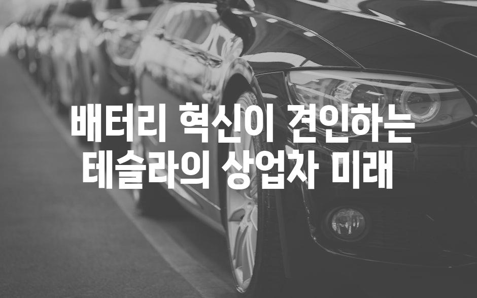  배터리 혁신이 견인하는 테슬라의 상업차 미래