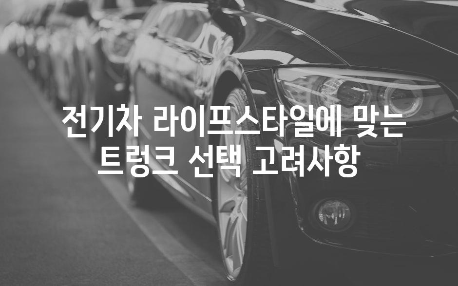  전기차 라이프스타일에 맞는 트렁크 선택 고려사항