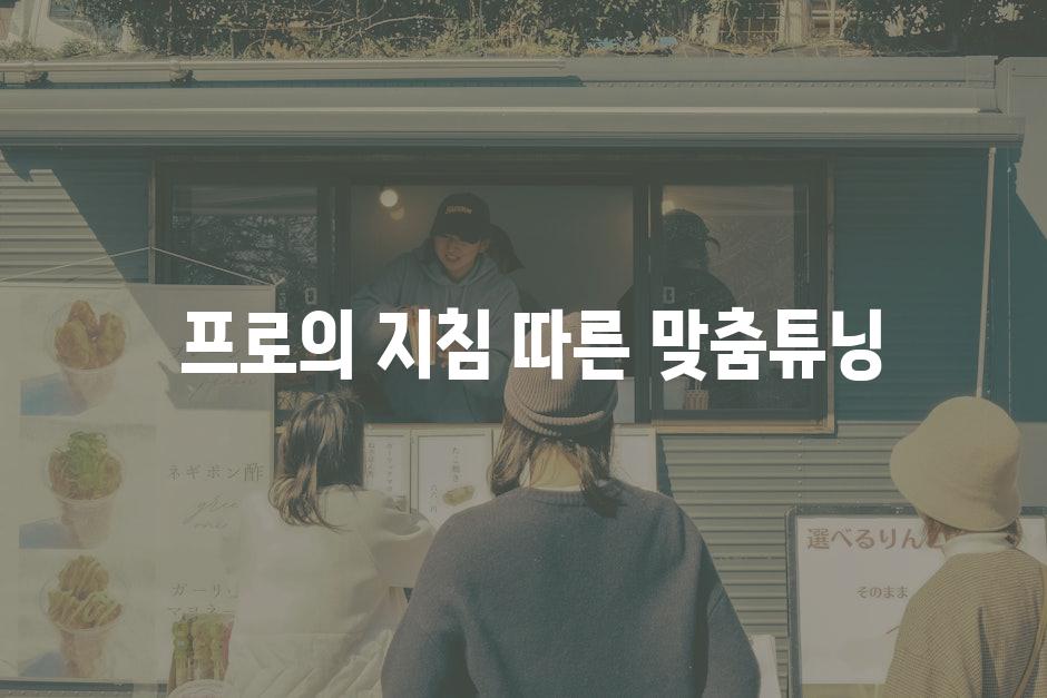  프로의 지침 따른 맞춤튜닝