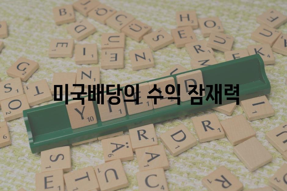 미국배당의 수익 잠재력