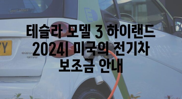 테슬라 모델 3 하이랜드 2024| 미국의 전기차 보조금 안내