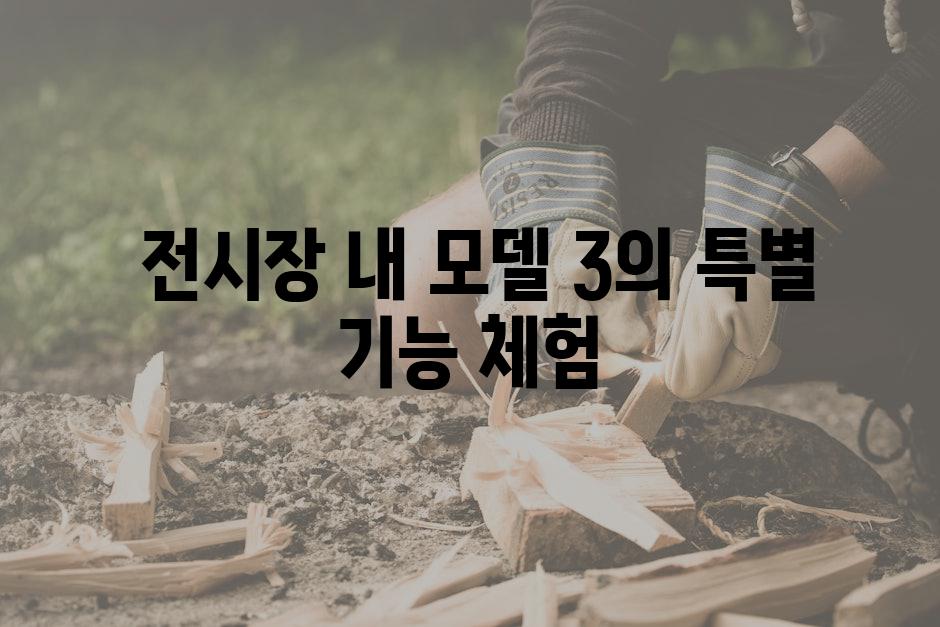  전시장 내 모델 3의 특별 기능 체험