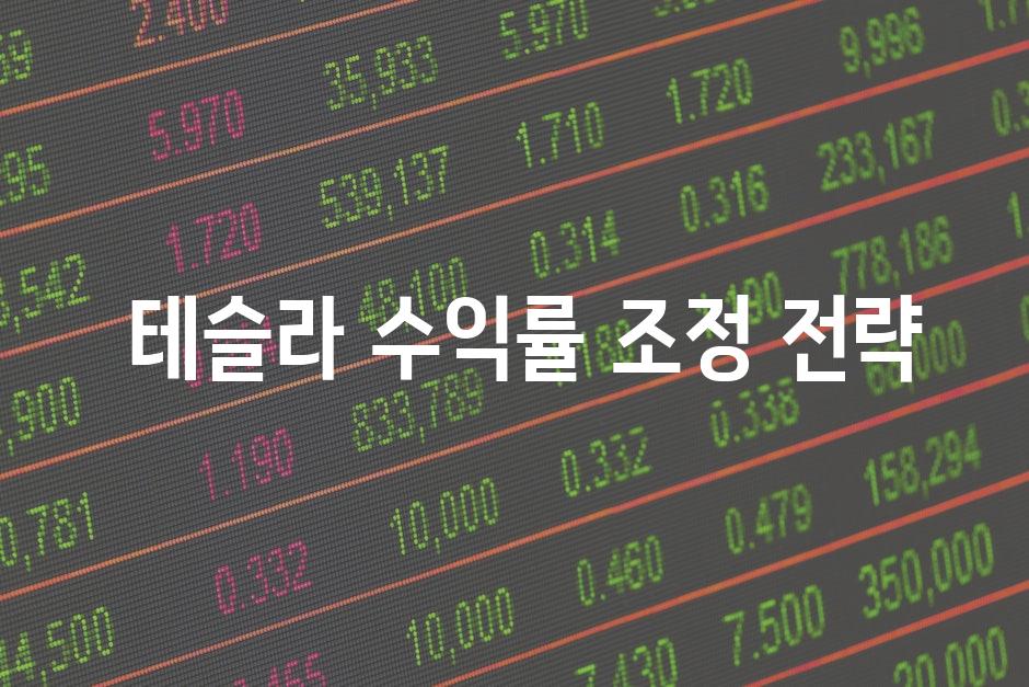  테슬라 수익률 조정 전략