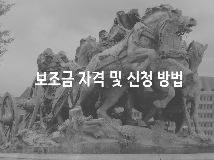  보조금 자격 및 신청 방법