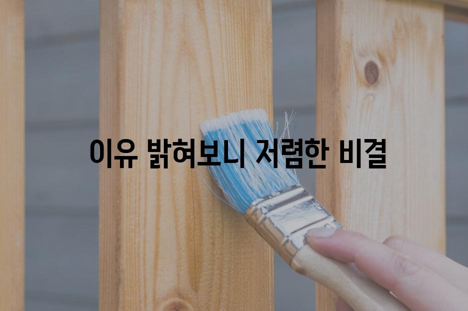  이유 밝혀보니 저렴한 비결