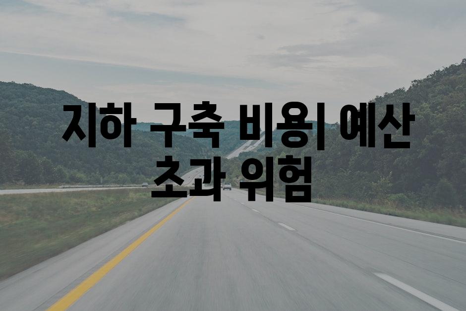  지하 구축 비용| 예산 초과 위험