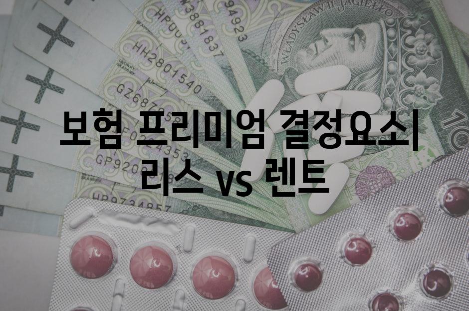  보험 프리미엄 결정요소| 리스 vs 렌트