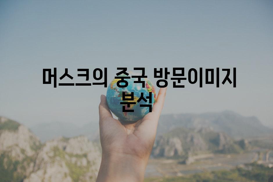  머스크의 중국 방문이미지 분석