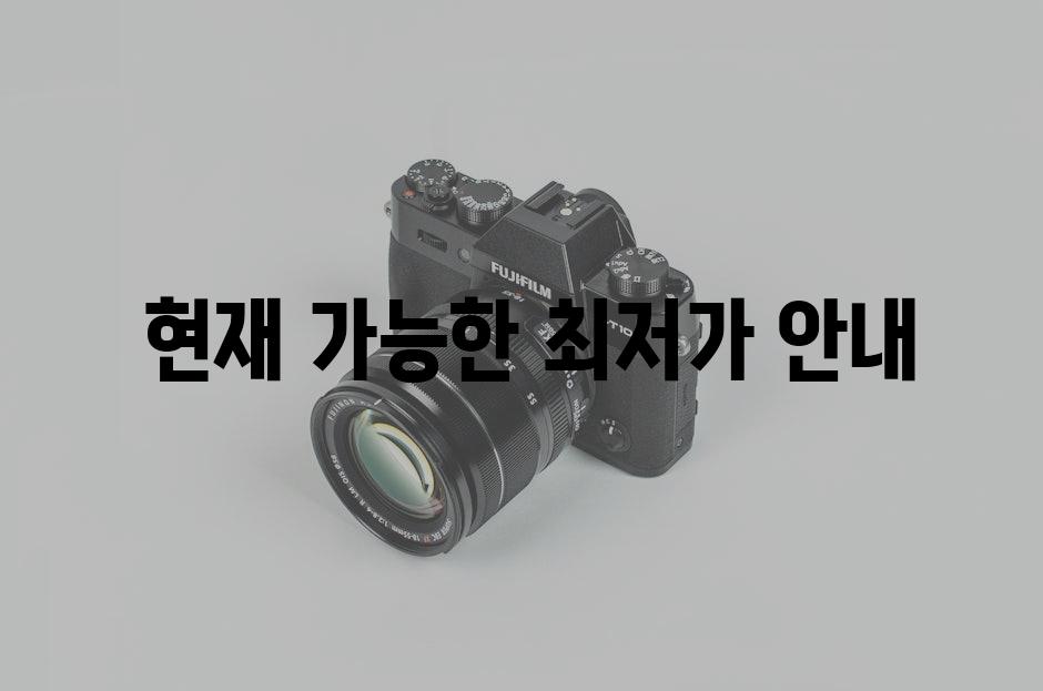  현재 가능한 최저가 안내