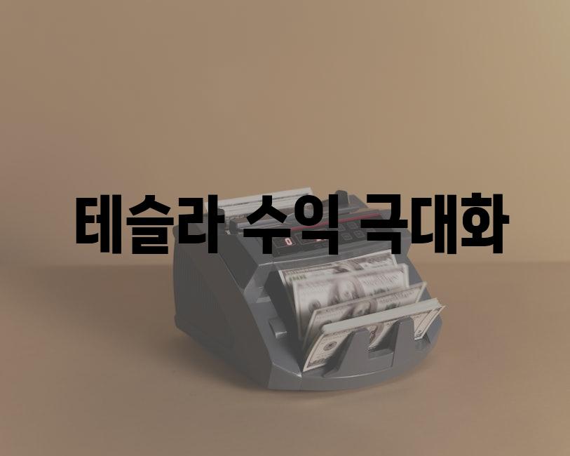  테슬라 수익 극대화