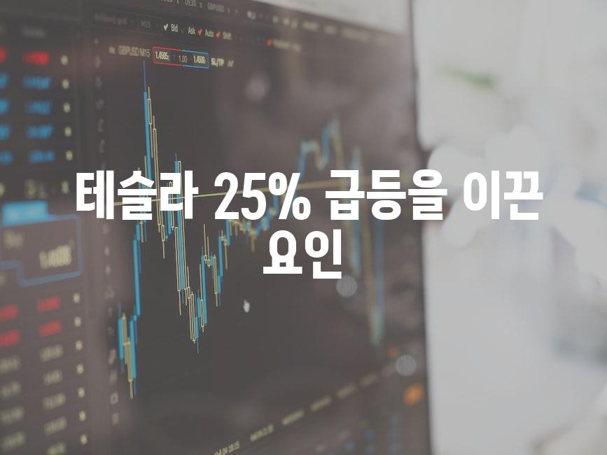  테슬라 25% 급등을 이끈 요인