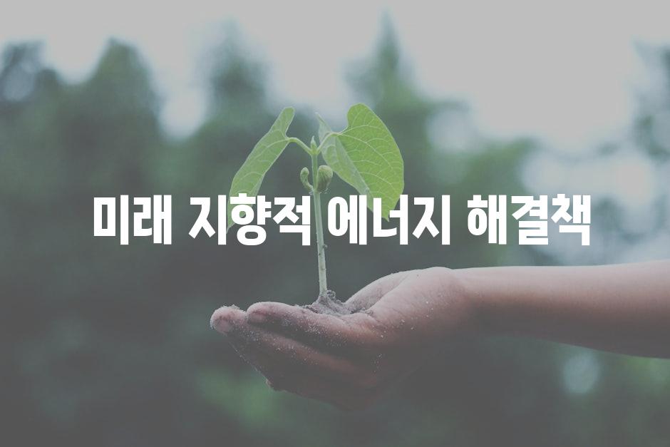  미래 지향적 에너지 해결책