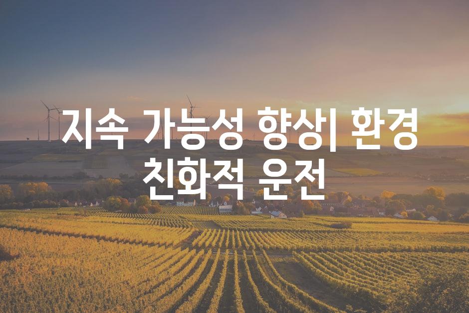  지속 가능성 향상| 환경 친화적 운전