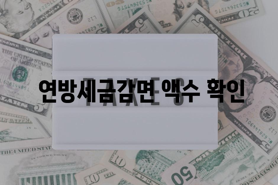  연방세금감면 액수 확인