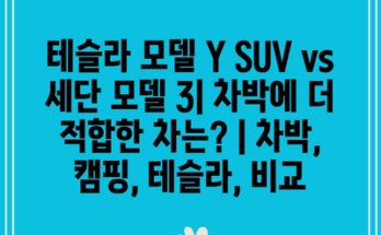 테슬라 모델 Y SUV vs 세단 모델 3| 차박에 더 적합한 차는? | 차박, 캠핑, 테슬라, 비교