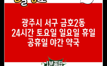 광주시 서구 금호2동 24시간 토요일 일요일 휴일 공휴일 야간 약국