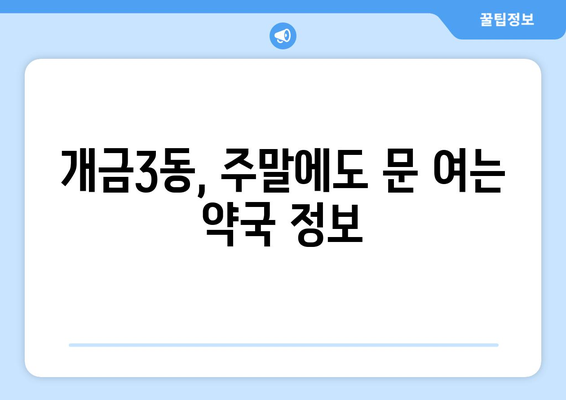 부산시 부산진구 개금3동 24시간 토요일 일요일 휴일 공휴일 야간 약국