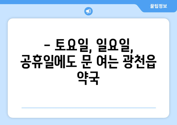 충청남도 홍성군 광천읍 24시간 토요일 일요일 휴일 공휴일 야간 약국