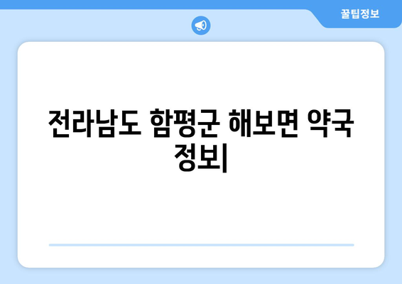 전라남도 함평군 해보면 24시간 토요일 일요일 휴일 공휴일 야간 약국