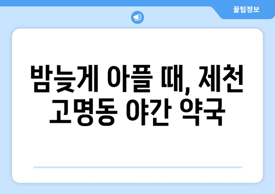 충청북도 제천시 고명동 24시간 토요일 일요일 휴일 공휴일 야간 약국