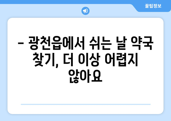 충청남도 홍성군 광천읍 24시간 토요일 일요일 휴일 공휴일 야간 약국