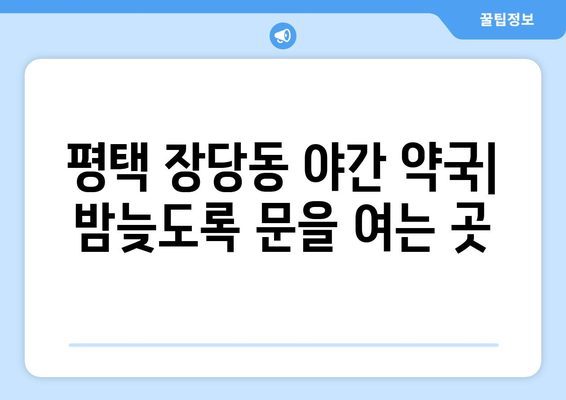 경기도 평택시 장당동 24시간 토요일 일요일 휴일 공휴일 야간 약국