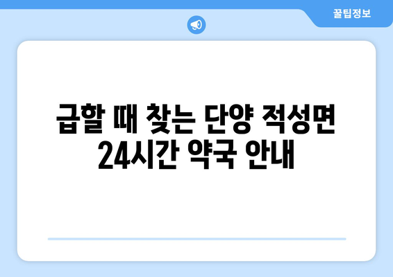 충청북도 단양군 적성면 24시간 토요일 일요일 휴일 공휴일 야간 약국