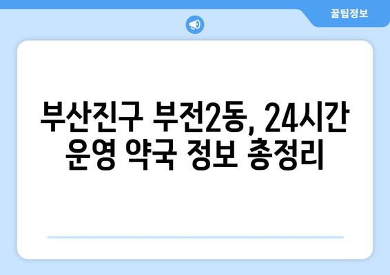 부산시 부산진구 부전2동 24시간 토요일 일요일 휴일 공휴일 야간 약국