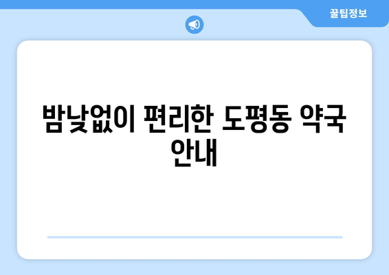 대구시 동구 도평동 24시간 토요일 일요일 휴일 공휴일 야간 약국