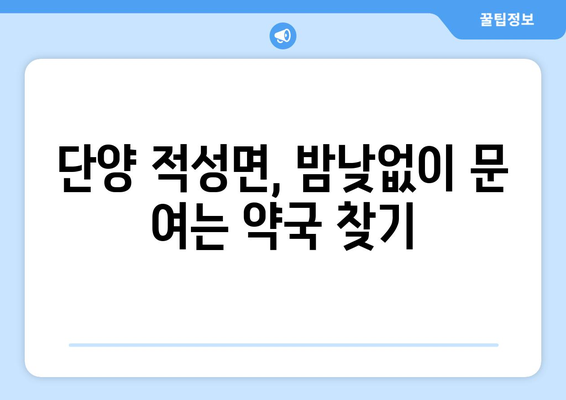 충청북도 단양군 적성면 24시간 토요일 일요일 휴일 공휴일 야간 약국