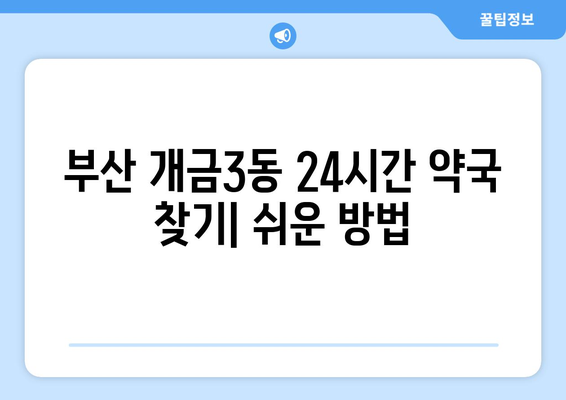 부산시 부산진구 개금3동 24시간 토요일 일요일 휴일 공휴일 야간 약국