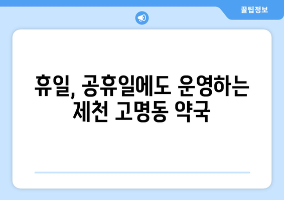 충청북도 제천시 고명동 24시간 토요일 일요일 휴일 공휴일 야간 약국