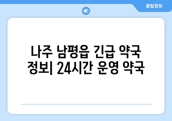 전라남도 나주시 남평읍 24시간 토요일 일요일 휴일 공휴일 야간 약국