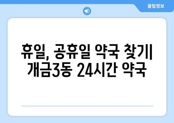 부산시 부산진구 개금3동 24시간 토요일 일요일 휴일 공휴일 야간 약국