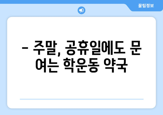 광주시 동구 학운동 24시간 토요일 일요일 휴일 공휴일 야간 약국