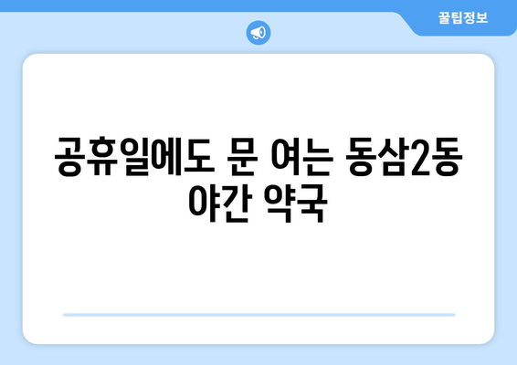 부산시 영도구 동삼2동 24시간 토요일 일요일 휴일 공휴일 야간 약국