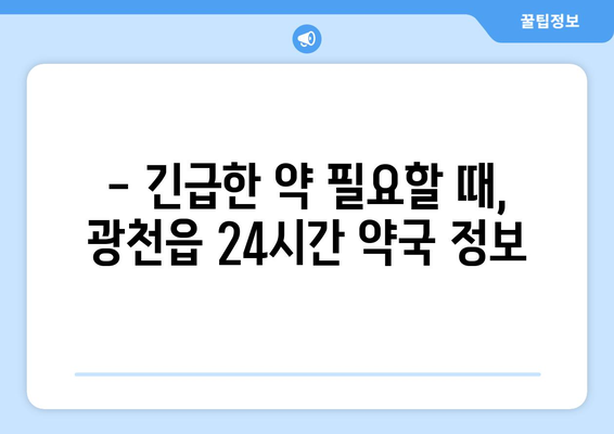 충청남도 홍성군 광천읍 24시간 토요일 일요일 휴일 공휴일 야간 약국