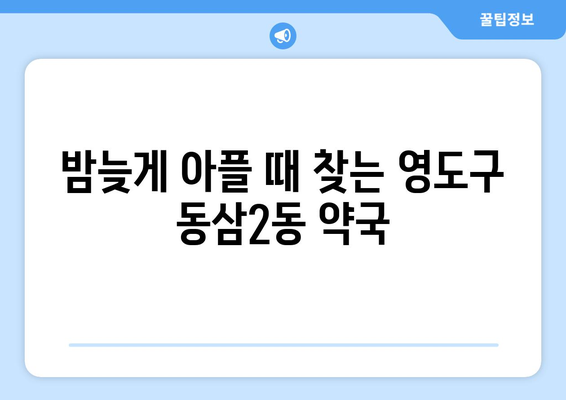 부산시 영도구 동삼2동 24시간 토요일 일요일 휴일 공휴일 야간 약국