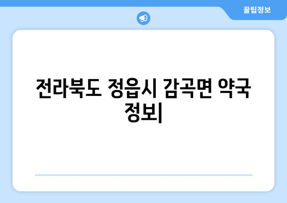 전라북도 정읍시 감곡면 24시간 토요일 일요일 휴일 공휴일 야간 약국