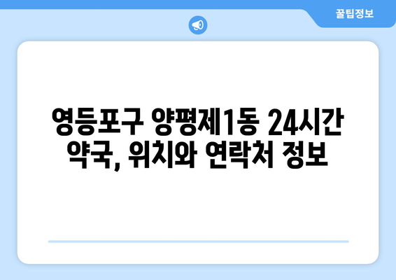 서울시 영등포구 양평제1동 24시간 토요일 일요일 휴일 공휴일 야간 약국