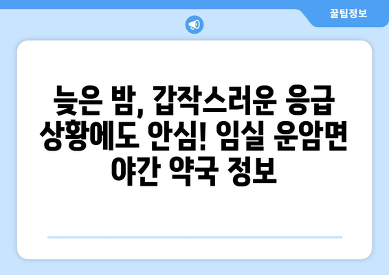 전라북도 임실군 운암면 24시간 토요일 일요일 휴일 공휴일 야간 약국