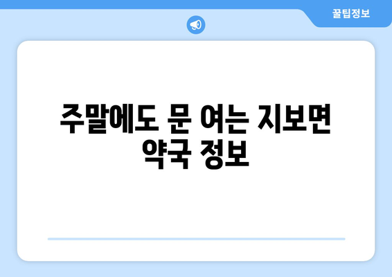 경상북도 예천군 지보면 24시간 토요일 일요일 휴일 공휴일 야간 약국