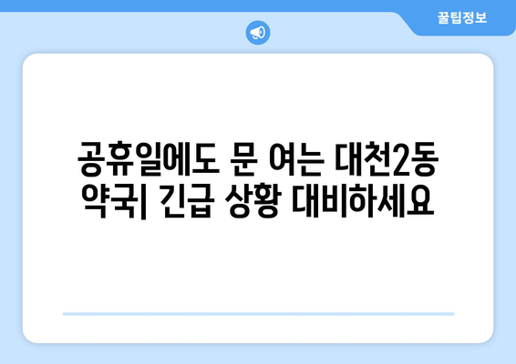 충청남도 보령시 대천2동 24시간 토요일 일요일 휴일 공휴일 야간 약국