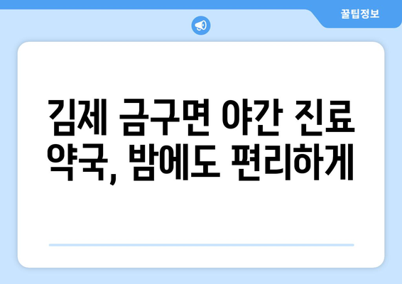 전라북도 김제시 금구면 24시간 토요일 일요일 휴일 공휴일 야간 약국