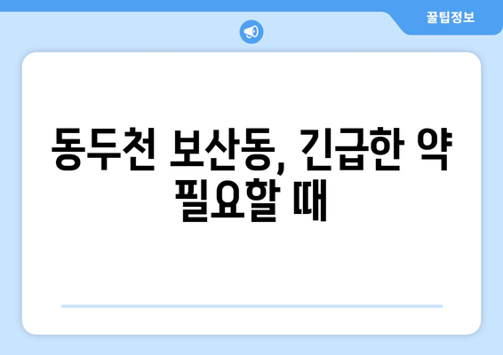 경기도 동두천시 보산동 24시간 토요일 일요일 휴일 공휴일 야간 약국