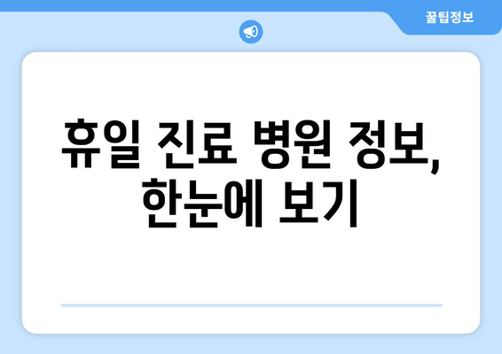 전라북도 정읍시 신태인읍 일요일 휴일 공휴일 야간 진료병원 리스트